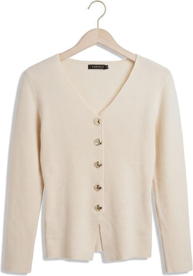 YDENCE Dames Truien & Vesten Knitted Top Daisy Creme - Foto 4