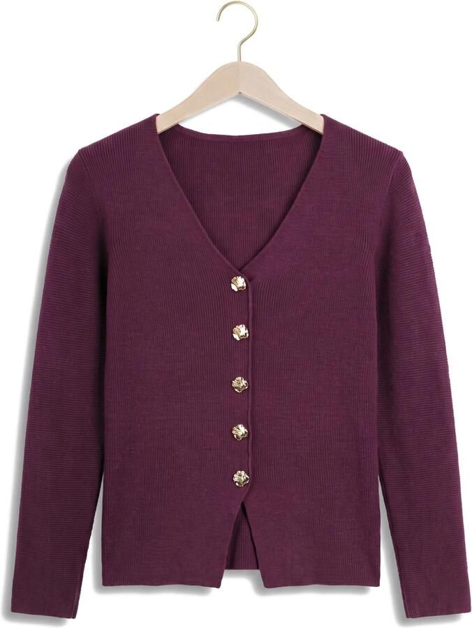 YDENCE Dames Truien & Vesten Knitted Top Daisy Paars - Foto 2