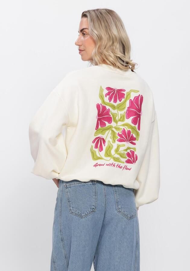 YDENCE Dames Truien & Vesten Sweater Grow With The Flow Ecru