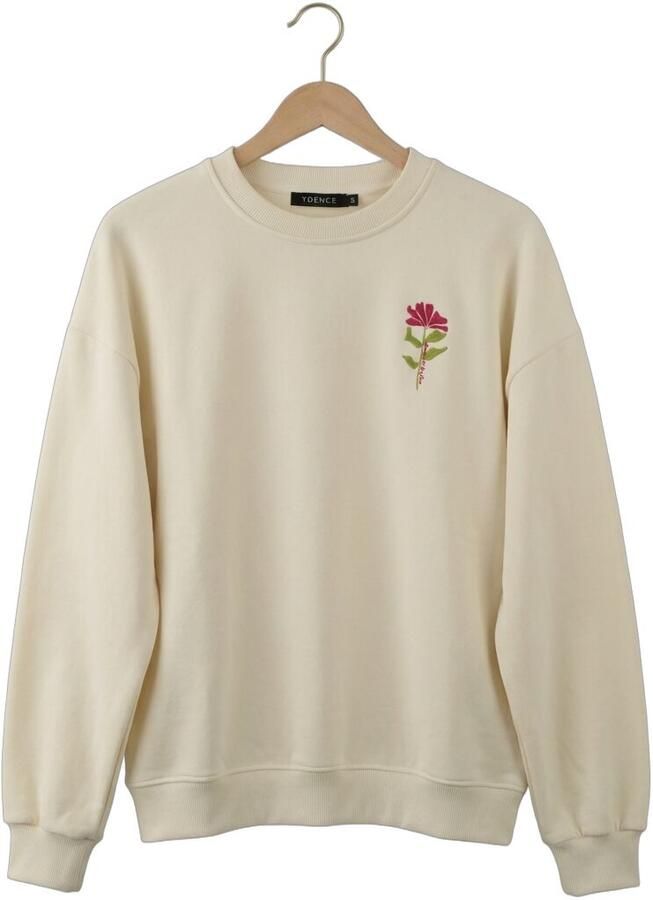 YDENCE Dames Truien & Vesten Sweater Grow With The Flow Ecru - Foto 2