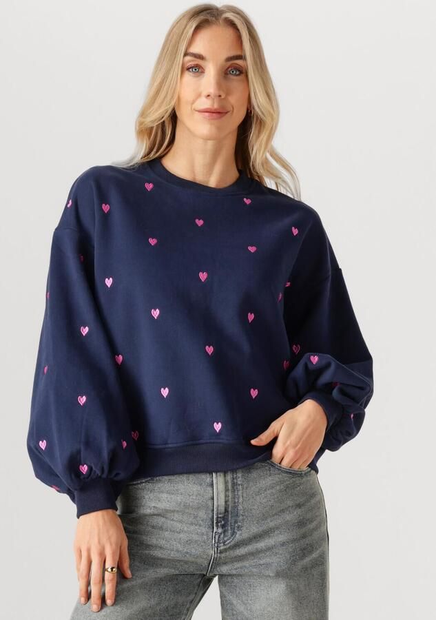 YDENCE Dames Truien & Vesten Sweater Hearts Donkerblauw - Foto 4