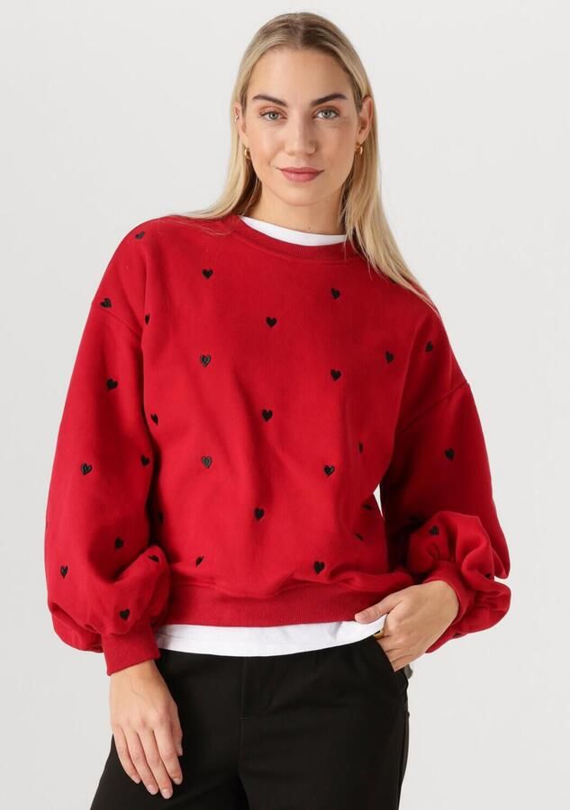 YDENCE Dames Truien & Vesten Sweater Hearts Rood - Foto 4