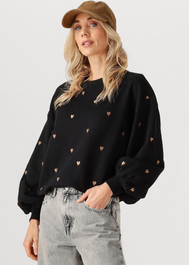 YDENCE Dames Truien & Vesten Sweater Hearts Zwart - Foto 4