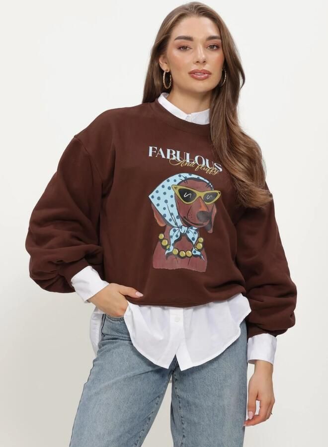 YDENCE Dames Truien & Vesten Sweater Iconic And Fluffy Bruin