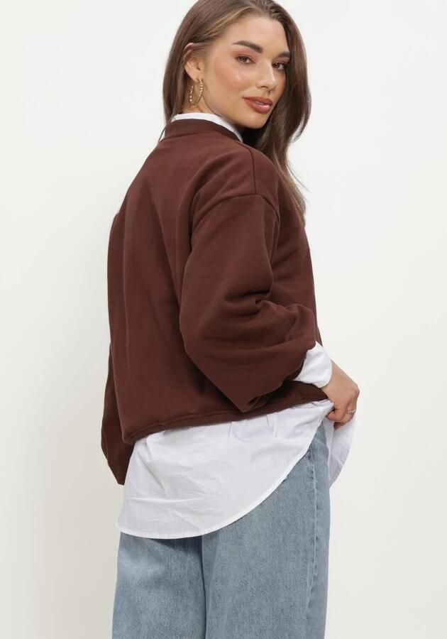 YDENCE Dames Truien & Vesten Sweater Iconic And Fluffy Bruin - Foto 3