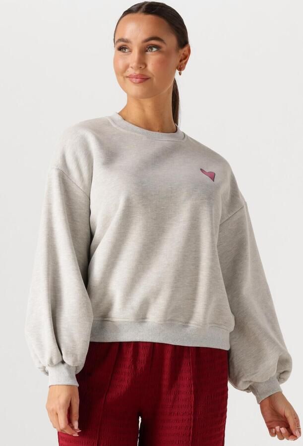 YDENCE Dames Truien & Vesten Sweater Love Letter Lichtgrijs - Foto 4