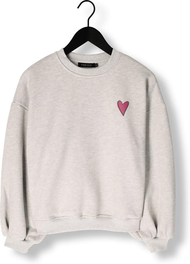 YDENCE Dames Truien & Vesten Sweater Love Letter Lichtgrijs