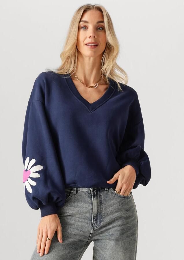 YDENCE Dames Truien & Vesten Sweater Madelief Donkerblauw - Foto 4