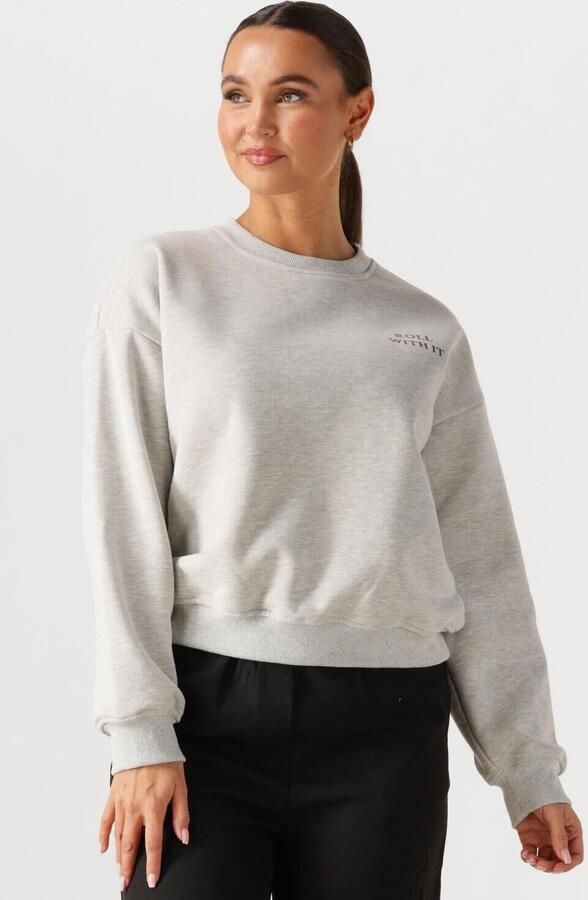 YDENCE Dames Truien & Vesten Sweater Roll With It Lichtgrijs - Foto 4