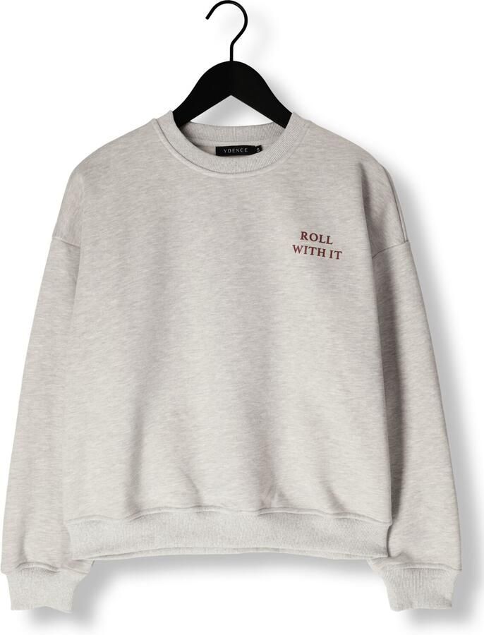 YDENCE Dames Truien & Vesten Sweater Roll With It Lichtgrijs