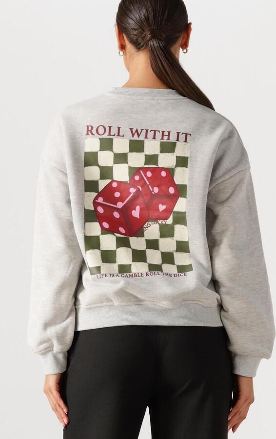 YDENCE Dames Truien & Vesten Sweater Roll With It Lichtgrijs - Foto 3