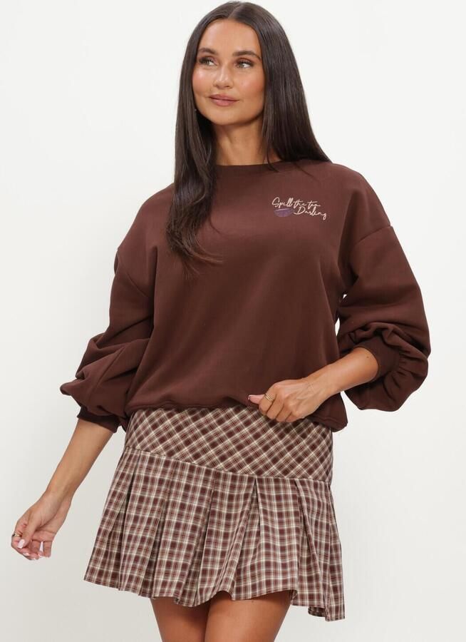 YDENCE Dames Truien & Vesten Sweater Spill The Tea Bruin