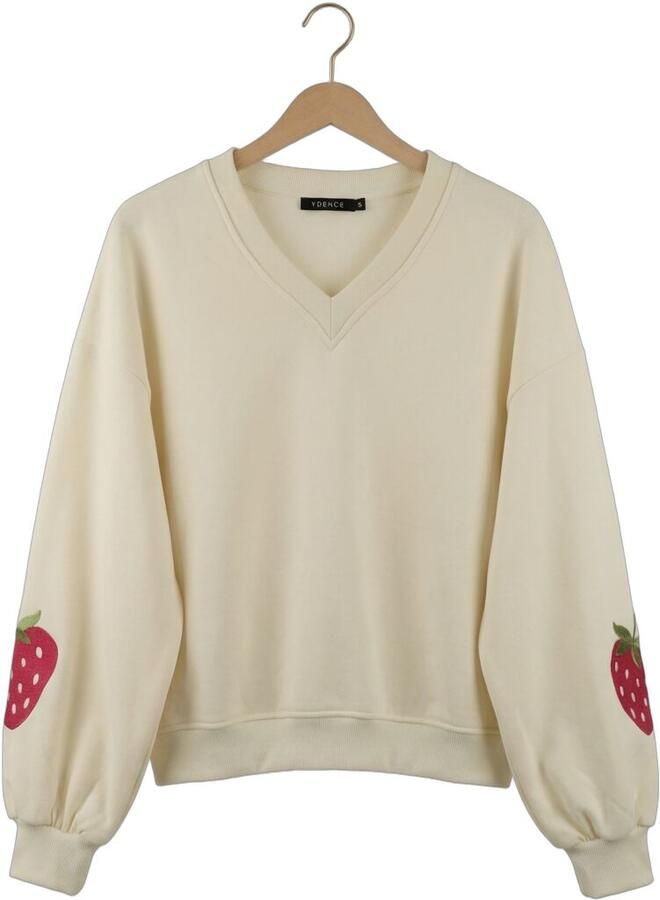 YDENCE Dames Truien & Vesten Sweater Strawberry Gebroken Wit - Foto 2