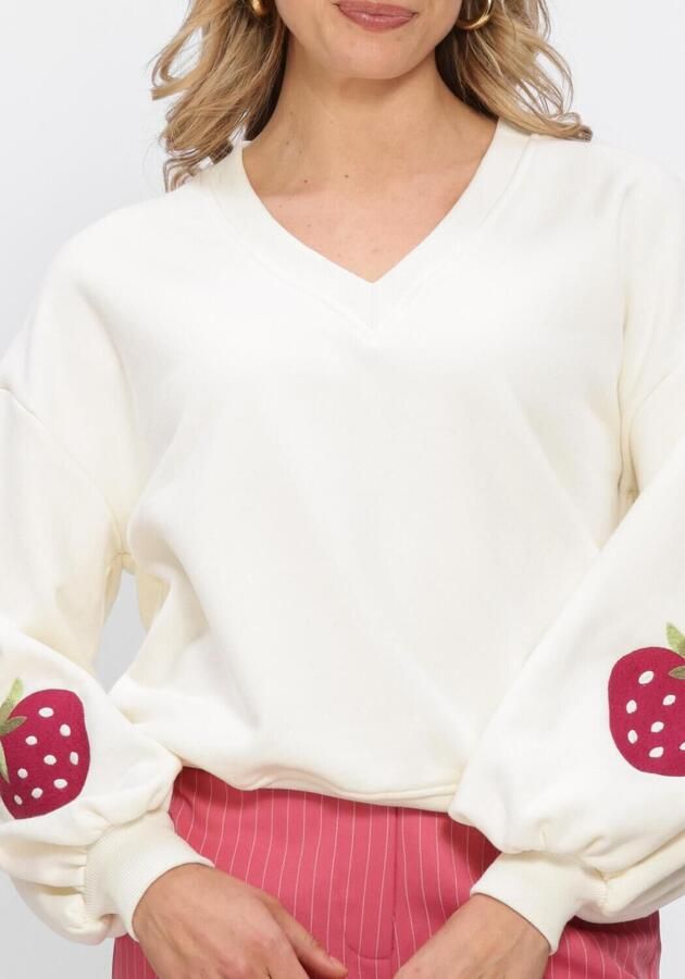 YDENCE Dames Truien & Vesten Sweater Strawberry Gebroken Wit - Foto 4