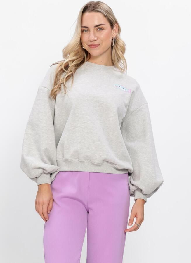 YDENCE Dames Truien & Vesten Sweater True Catch Lichtgrijs