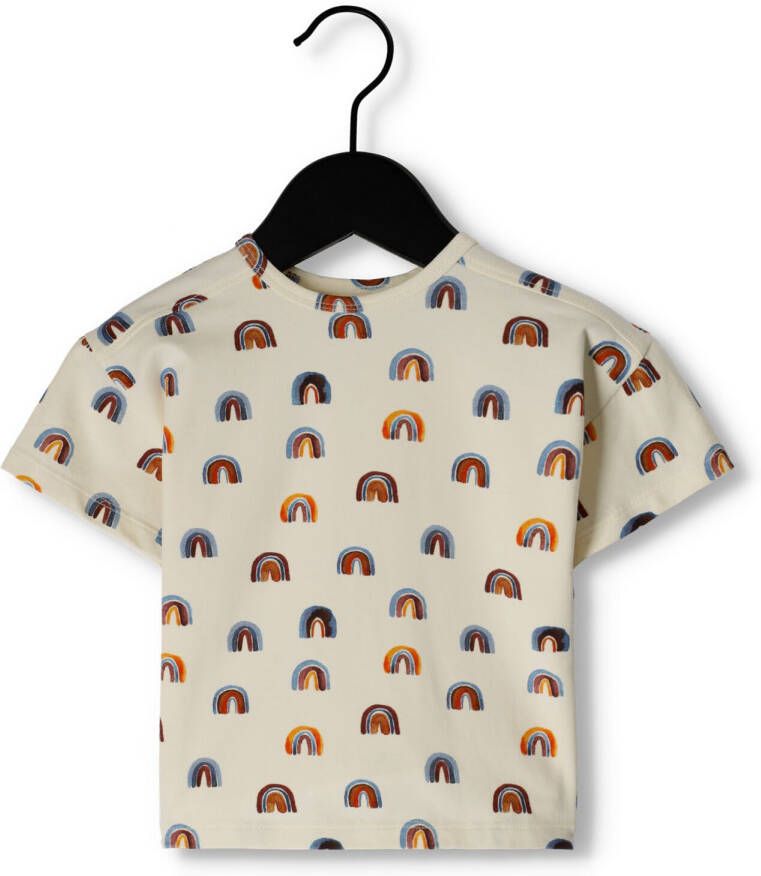 Your Wishes baby T-shirt met all over print ecru Jongens Stretchkatoen Ronde hals 56