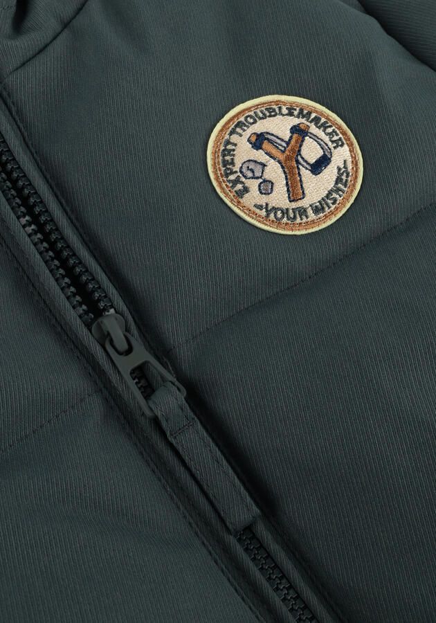 YOUR WISHES Jongens Jassen Solid Puffer Coat Donkergroen - Foto 3