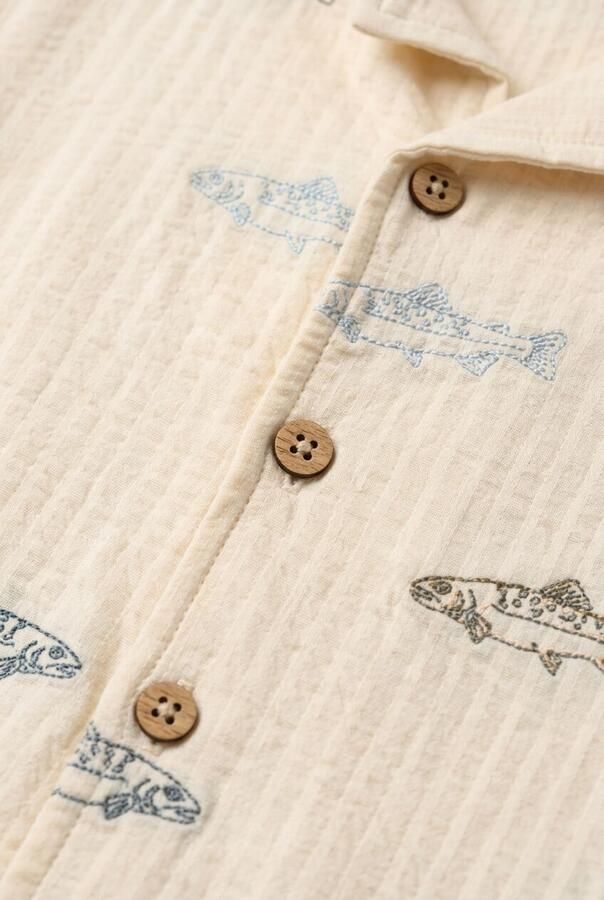 YOUR WISHES Jongens Polo's & T-shirts Shark Fish Loose Shirt Ecru