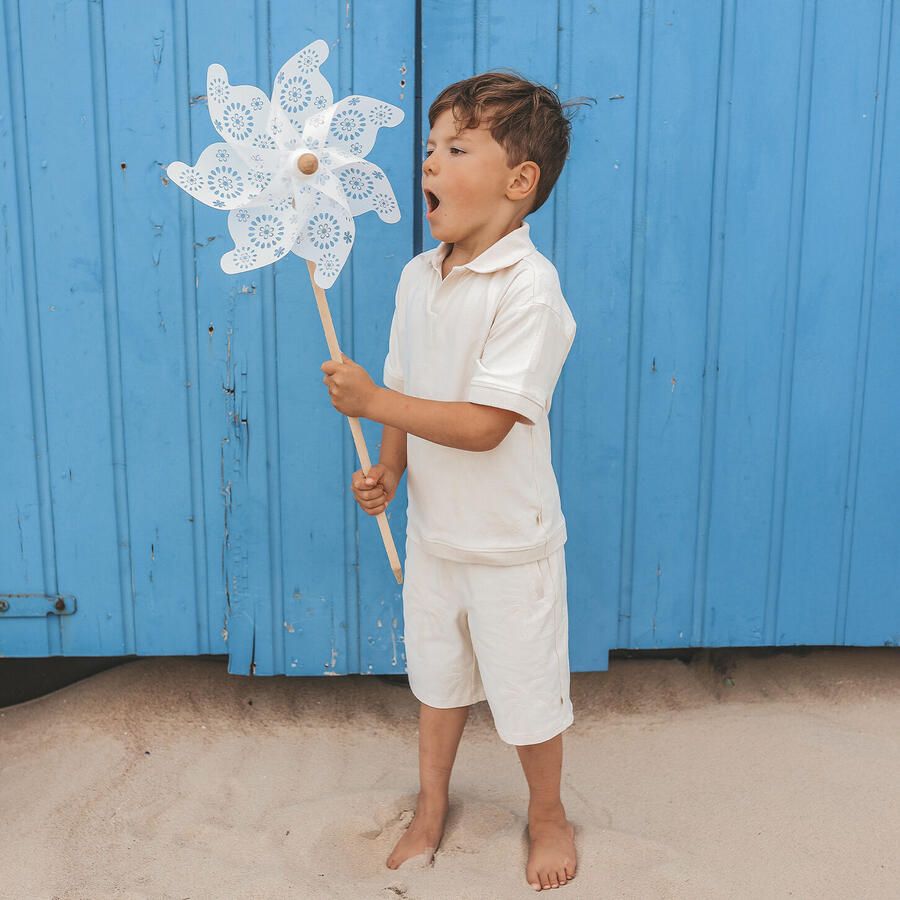 YOUR WISHES Jongens Broeken Stamped Palms Bermuda Shorts Creme - Foto 2