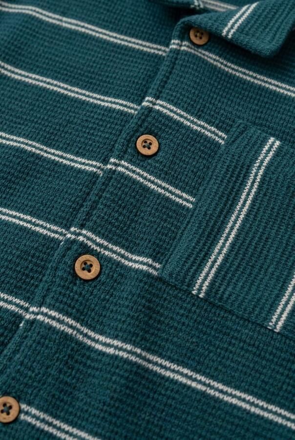 YOUR WISHES Jongens Polo's & T-shirts Structure Stripe Loose Shirt Petrol