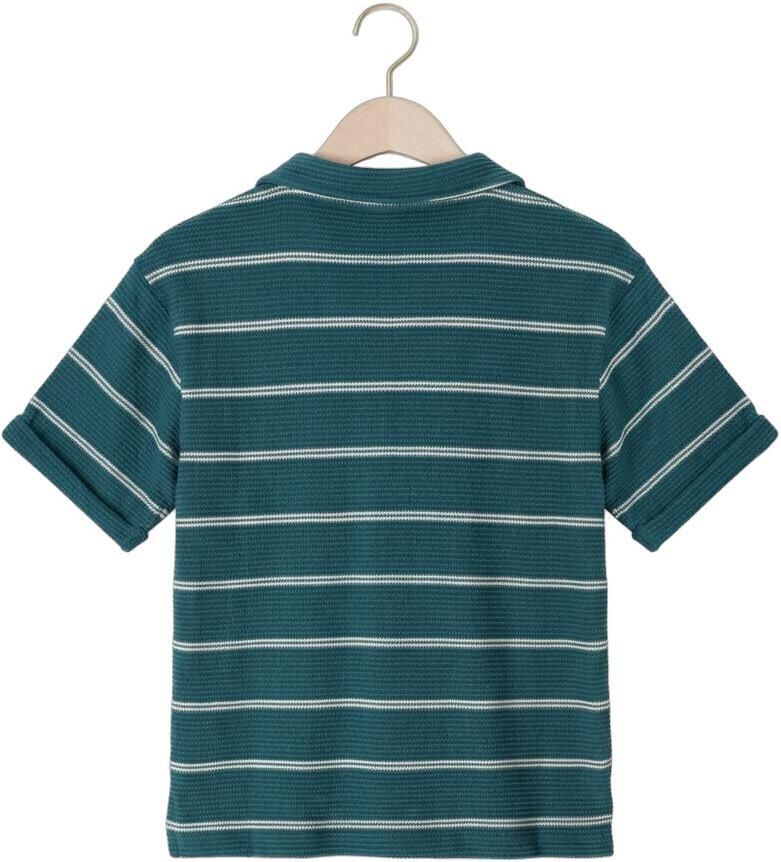 YOUR WISHES Jongens Polo's & T-shirts Structure Stripe Loose Shirt Petrol - Foto 2