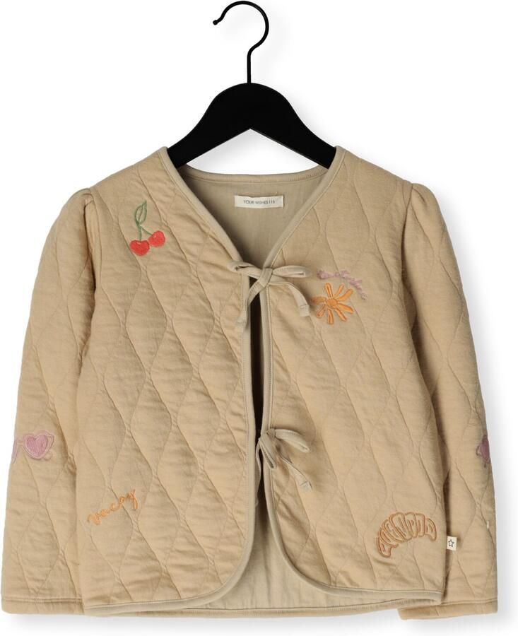 YOUR WISHES Meisjes Jassen Quilted Jersey Embroidered Jacket Beige