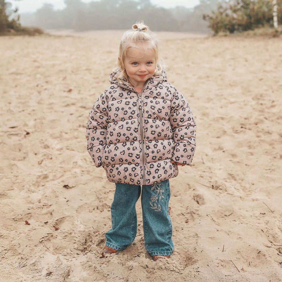 YOUR WISHES Meisjes Jassen Sweet Leopard Puffer Coat Bruin