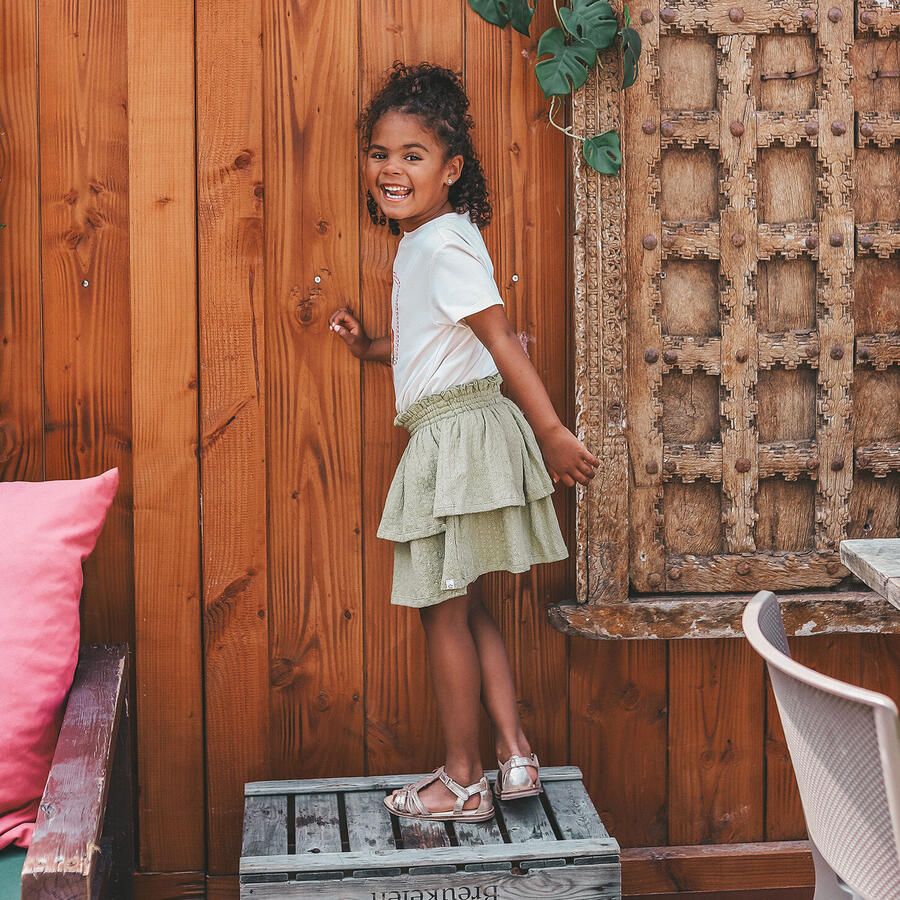 YOUR WISHES Meisjes Rokken Broderie Ruffle Skirt Groen