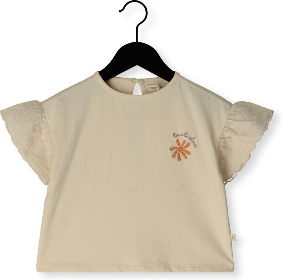 YOUR WISHES Meisjes Tops & T-shirts Broderie Wide Shirt Ecru