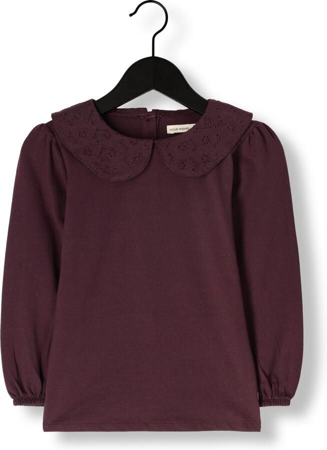 YOUR WISHES Meisjes Tops & T-shirts Single Jersey Collar Longsleeve Bordeaux - Foto 3
