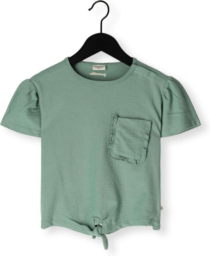 YOUR WISHES Meisjes Tops & T-shirts Textured Jersey Front Tie Shirt Groen