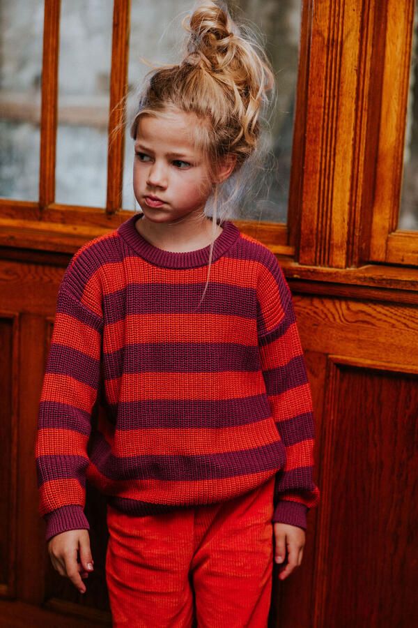 YUKI KIDSWEAR Meisjes Truien & Vesten Stripes Knitted Sweater Paars - Foto 2