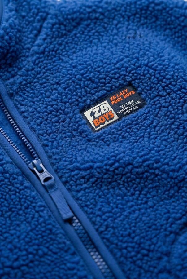 Z8 kids teddy jas Kenan met backprint blauw
