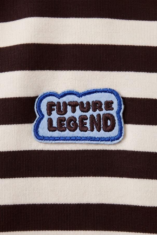 Z8 mini gestreepte longsleeve donkerbruin wit Jongens Katoen Ronde hals - Foto 1