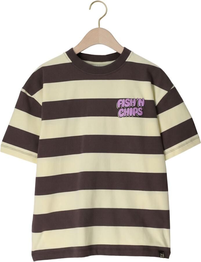 Z8 kids T-shirt Oziah antraciet lichtgeel