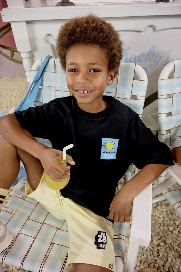 Z8 kids T-shirt Thierno met backprint zwart geel - Foto 3