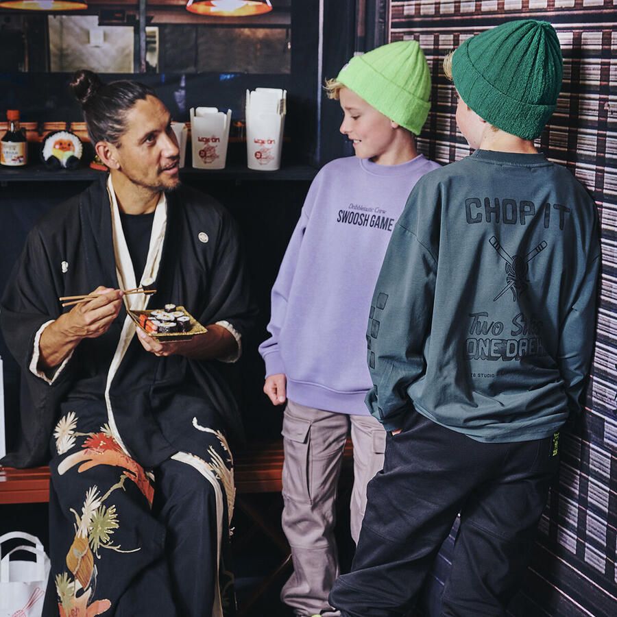 Z8 kids longsleeve Vonn met backprint grijsgroen