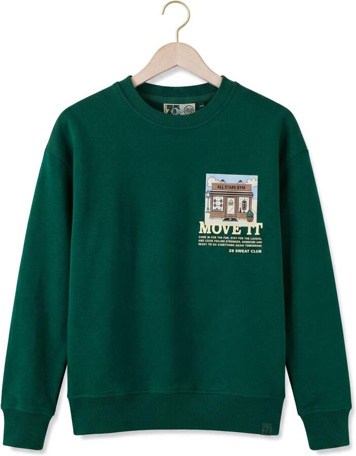 Z8 kids sweater Felix met backprint donkergroen
