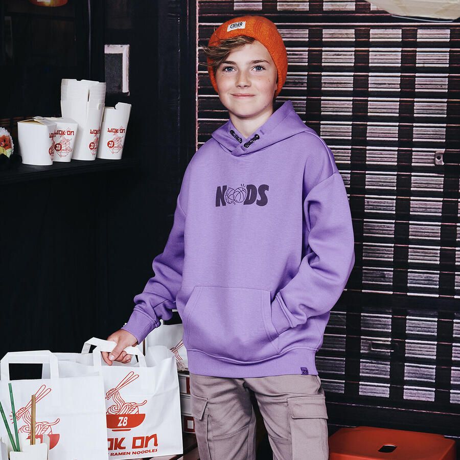 Z8 kids hoodie Jace met backprint paars - Foto 1