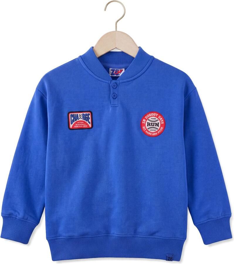 Z8 kids sweater Jaylen blauw Jongens Stretchkatoen Ronde hals Printopdruk