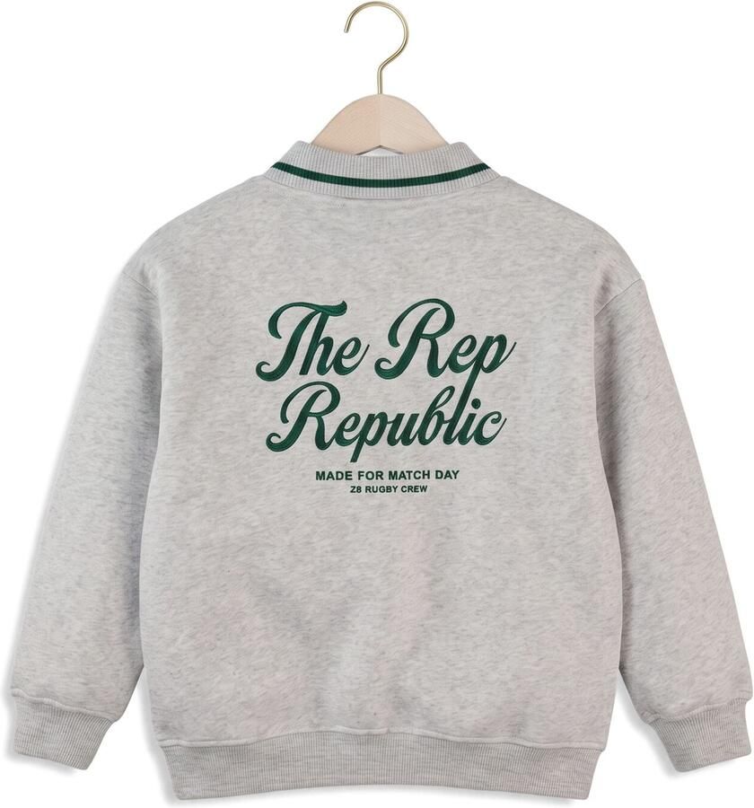 Z8 kids sweater met borduursels en tekst grijs groen Tekst - Foto 2