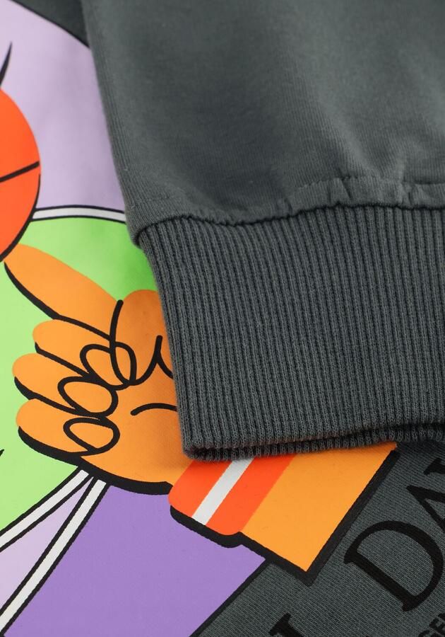 Z8 kids sweater Luka met backprint grijsgroen - Foto 3