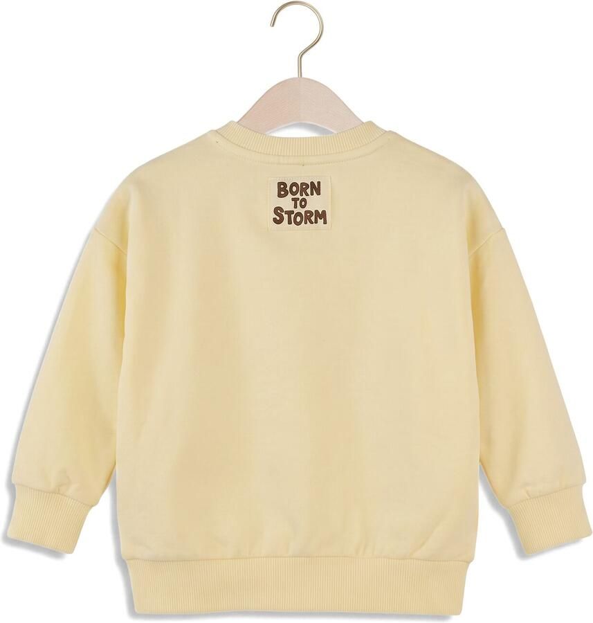 Z8 mini sweater Maarten lichtgeel Jongens Katoen Ronde hals Printopdruk - Foto 2