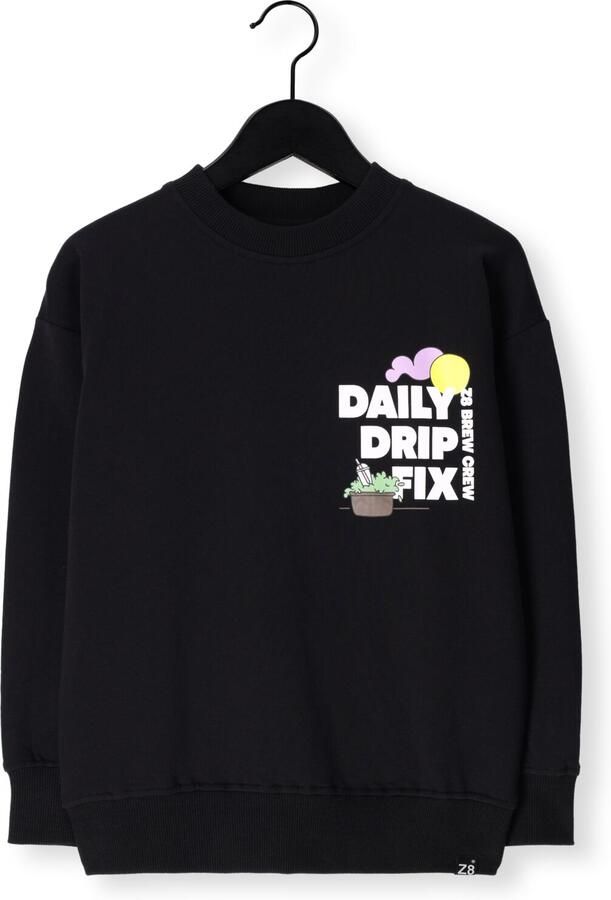 Z8 kids sweater Malick met backprint zwart