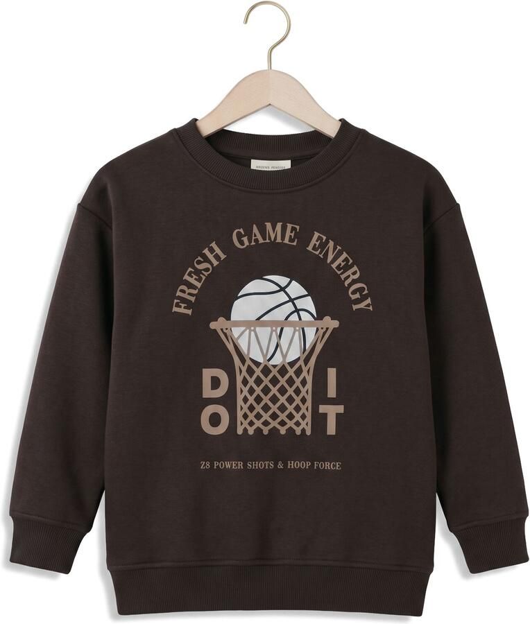 Z8 kids sweater Pascal met backprint donkerbruin - Foto 2