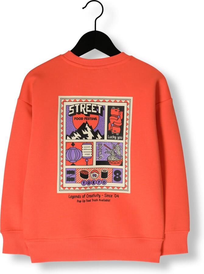 Z8 kids sweater Tyce met backprint oranje