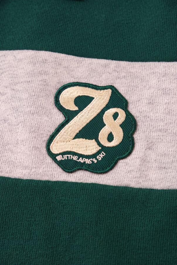 Z8 kids gestreepte sweater met tekst groen lichtgrijs Streep