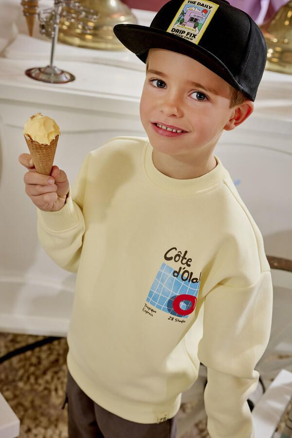 Z8 kids sweater Xavi met backprint lichtgeel - Foto 3