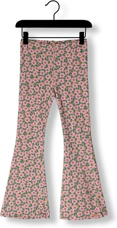Z8 kids flared broek Alegra met bloemenprint roze groen beige - Foto 3