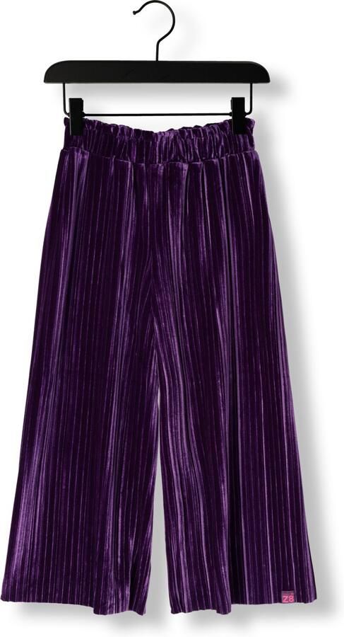 Z8 fluwelen wide leg broek Ceylin paars - Foto 3